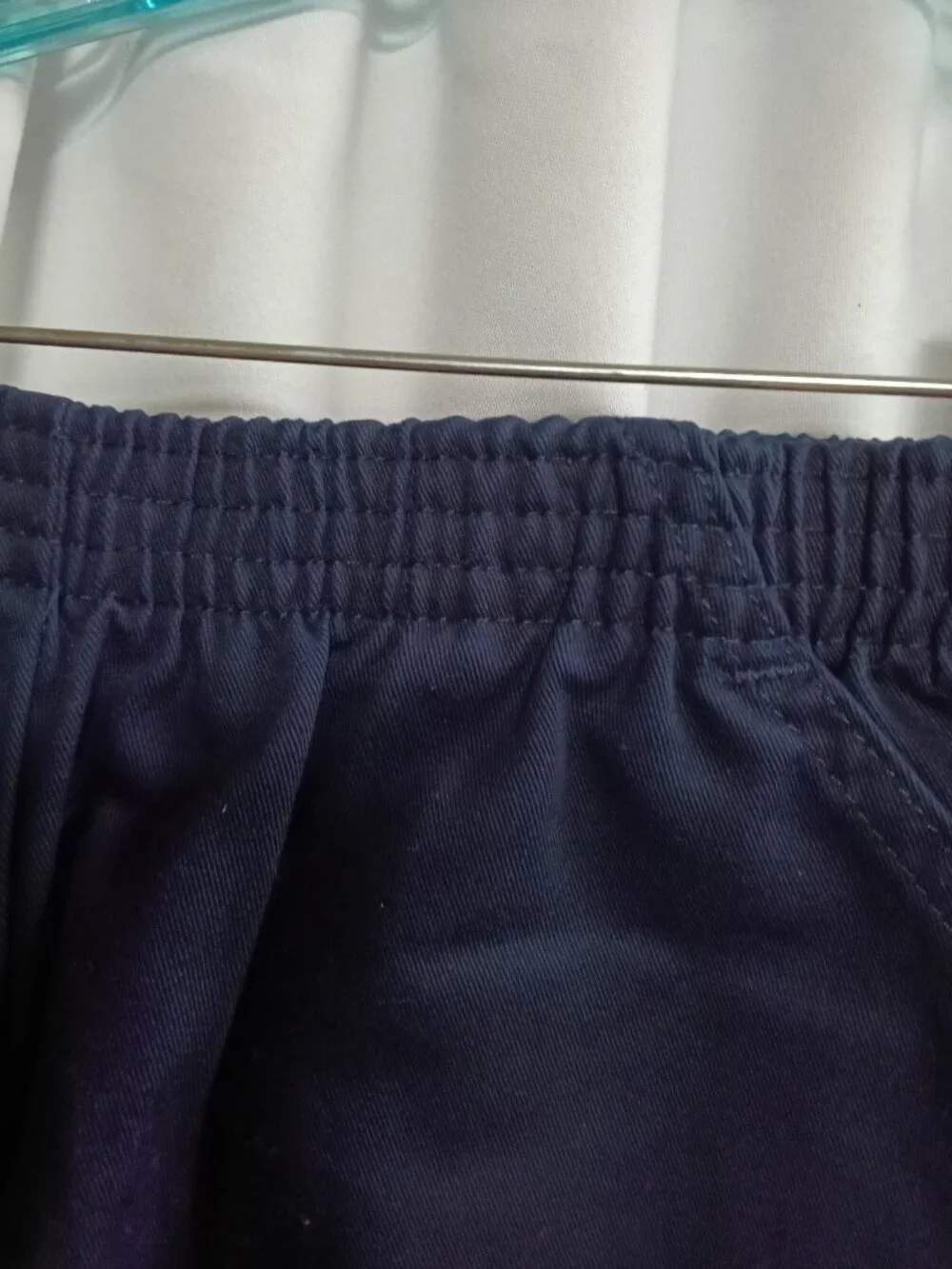 Chic Elastic Waist Navy Shorts